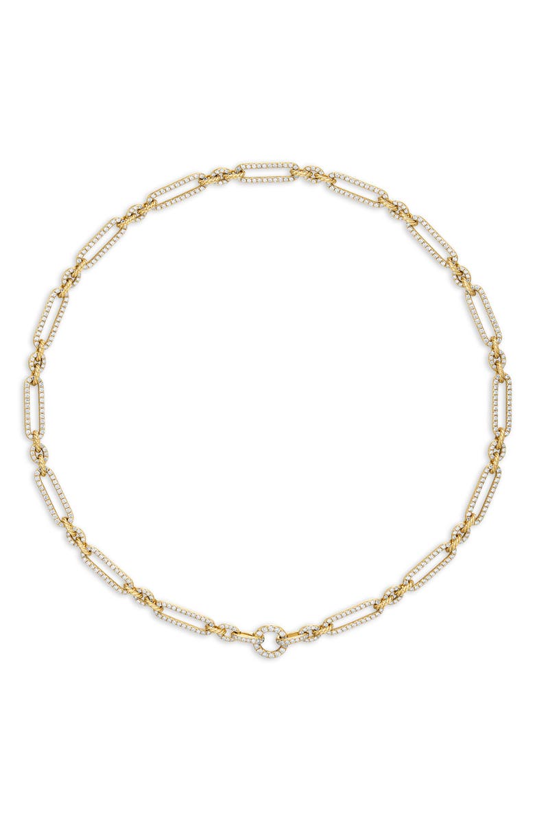 David Yurman Lexington Chain Necklace in 18K Yellow Gold with Full Pavé Diamonds, Alternate, color, 18K Yellow Gold