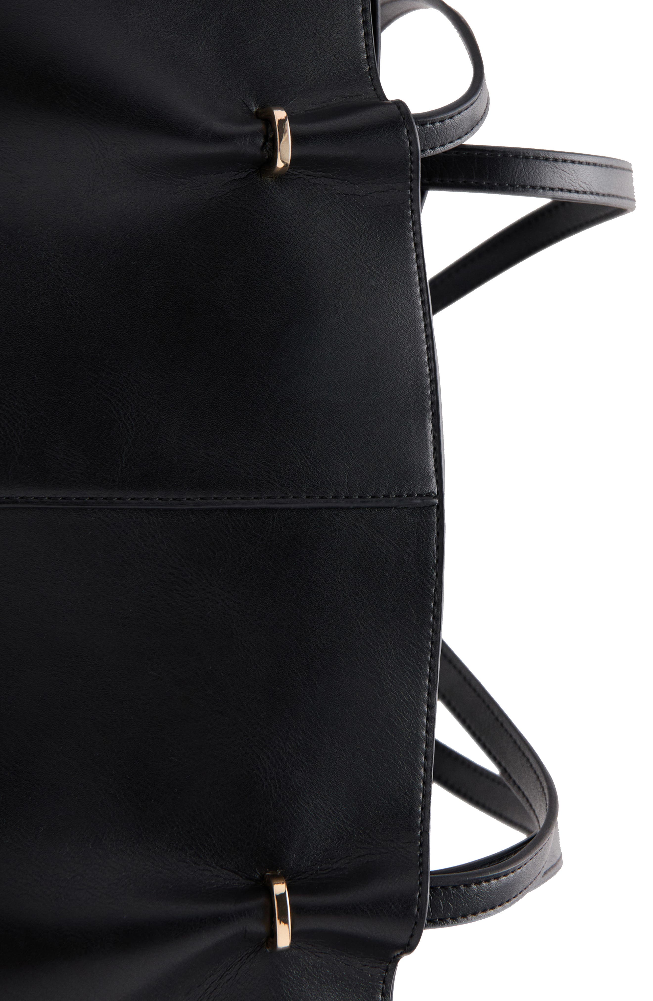 MANGO Faux Leather Shopper Bag, Alternate, color, Black