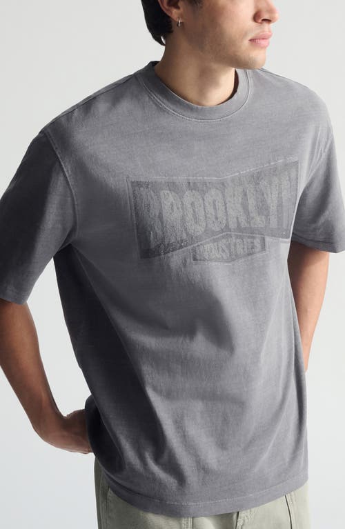 Brooklyn Industries Relaxed Vintage Graphic T-shirt In Gray