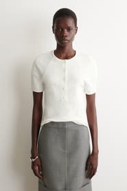 COS Rounded Ribbed Jersey Henley Top