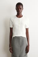 COS Rounded Ribbed Jersey Henley Top