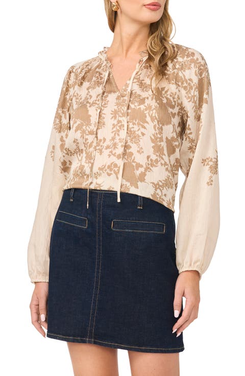 Raglan Sleeve Split Neck Top