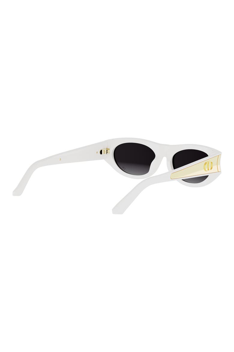 'DiorGlow B2I 53mm Oval Sunglasses, Alternate, color, IVORY / GRADIENT SMOKE