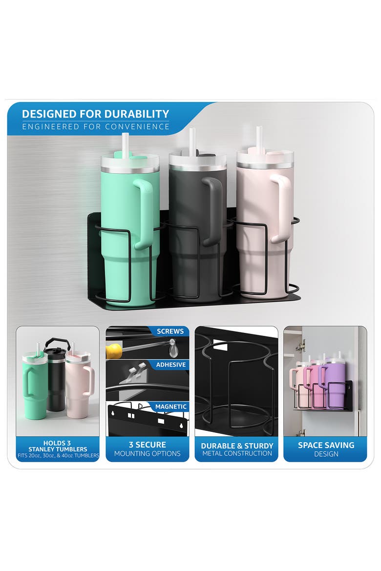 Set of 2 Magnetic Tumbler Organizers, Alternate, color, BLACK