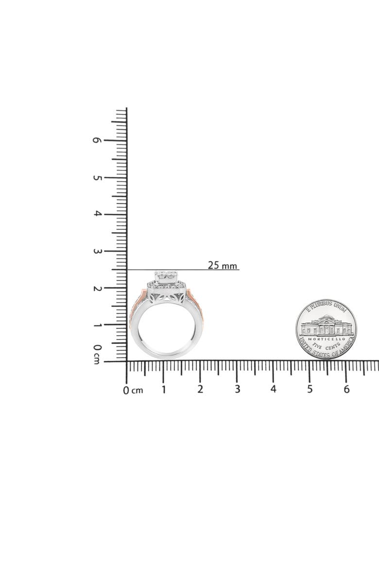 Haus of Brilliance 14K White and Rose Gold 1 1/8 Cttw Diamond Art Deco Style Triple Shank Cocktail Ring, Alternate, color, White
