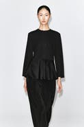 COS Satin-peplum Jersey Top