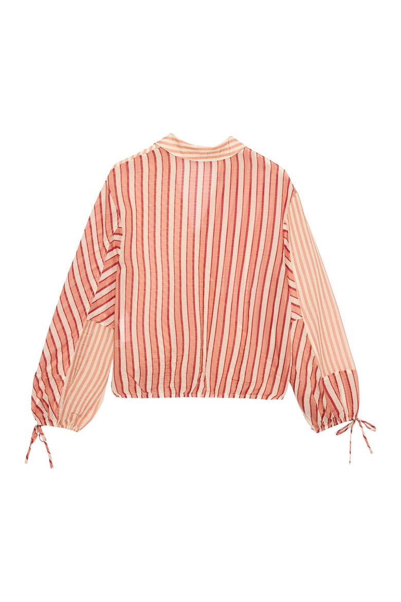 Striped Wrap Shirt, Alternate, color, Orange