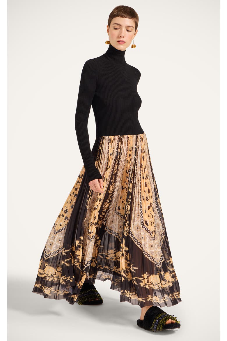Moondance Knit Dress, Main, color, Bicolor Black/Gold