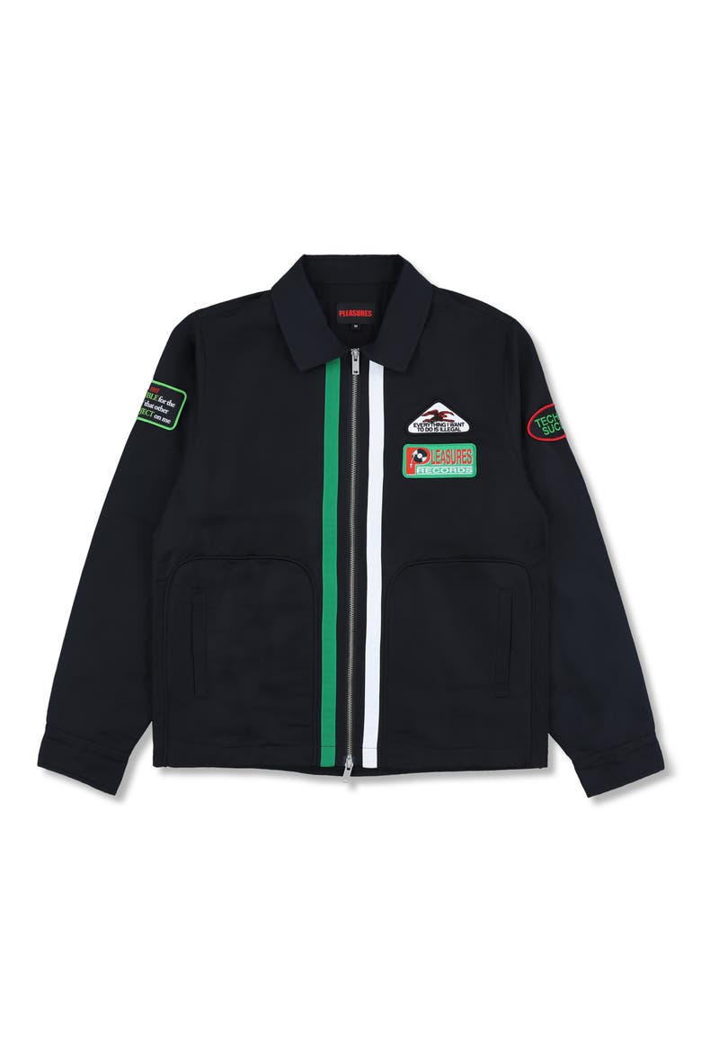 Records Patch Jacket, Alternate, color, BLACK