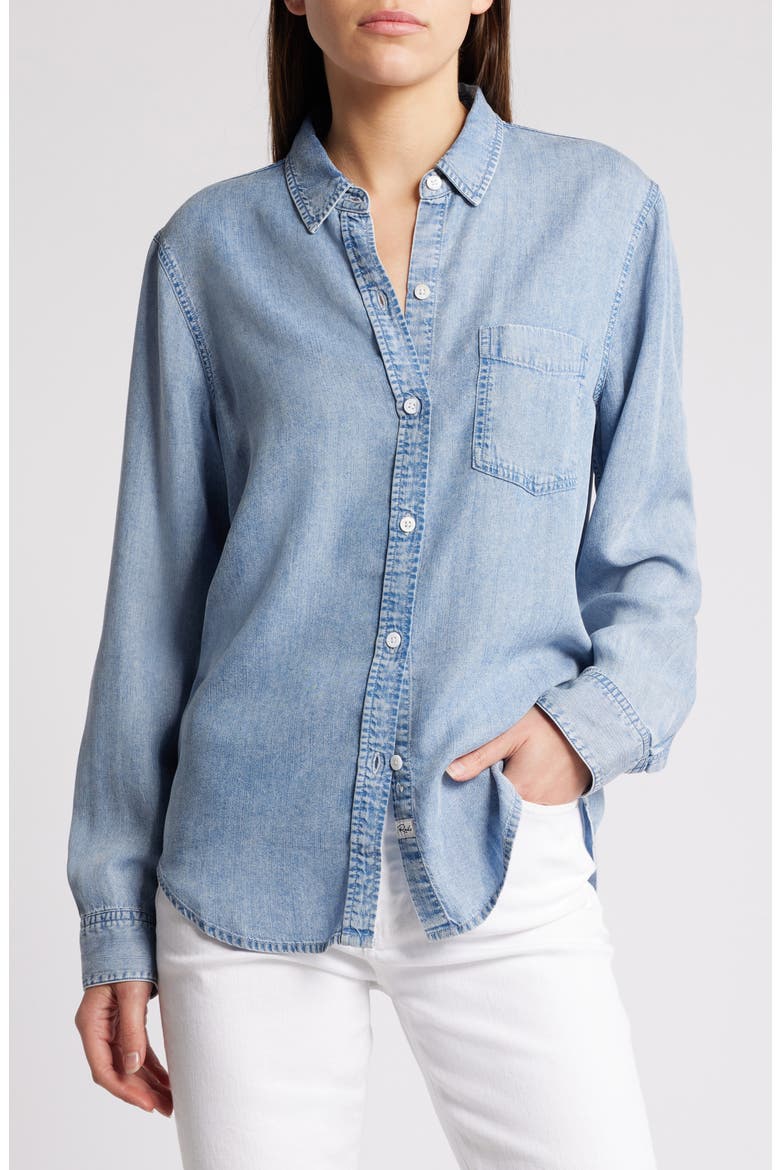 Ingrid Chambray Shirt, Main, color, MED VINTAGE CLOUD WASH