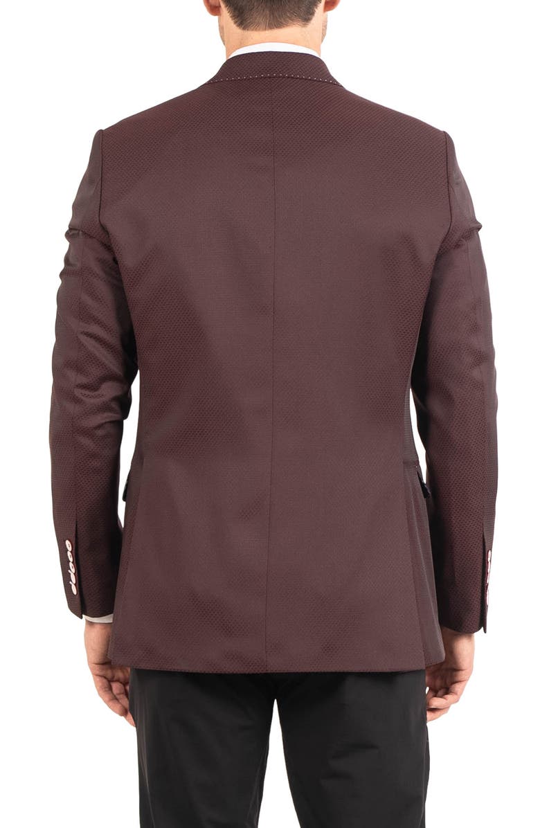 Maceoo Socrate Resistance22 Red Micropattern Viscose Blend Blazer, Alternate, color, Red