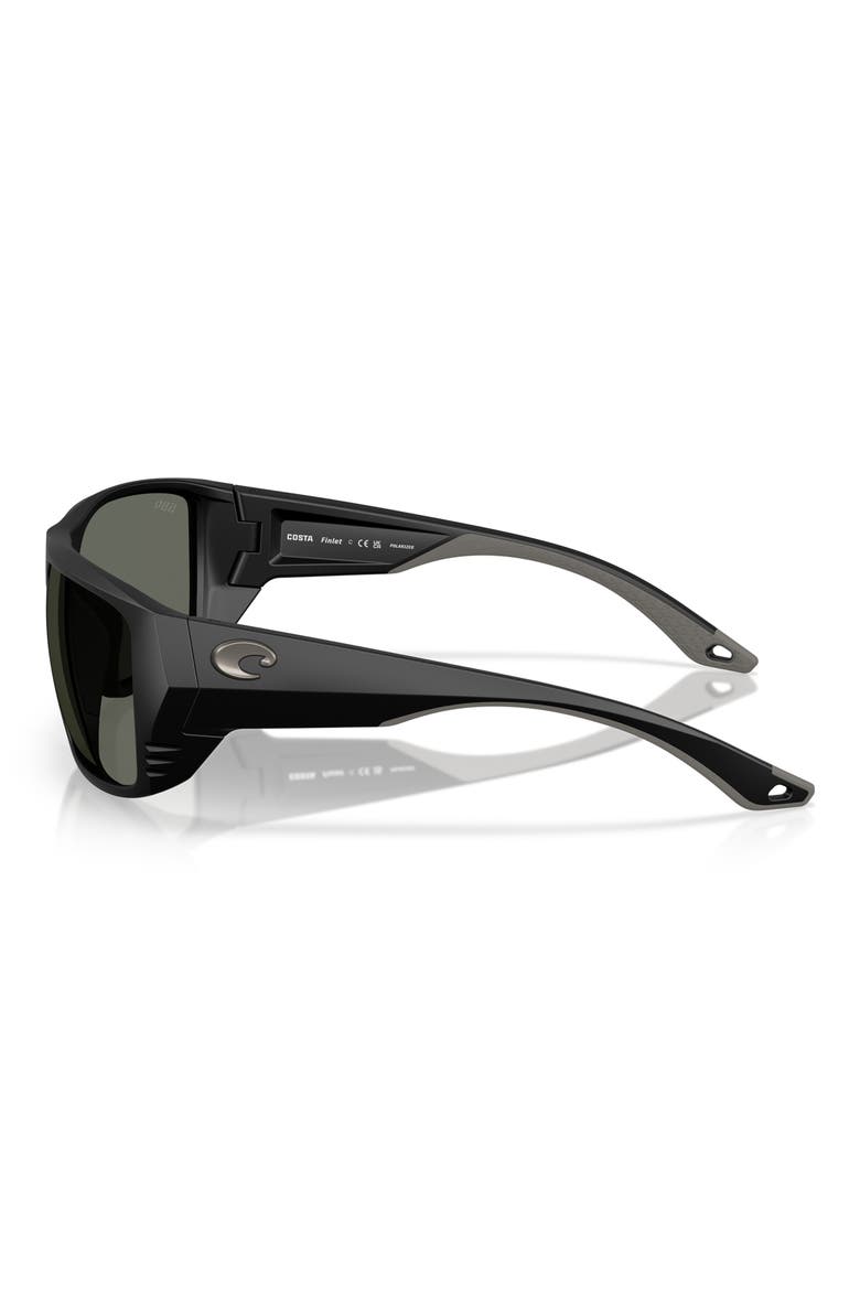 Finlet 59mm Polarized Rectangular Sunglasses, Alternate, color, MATTE BLACK/ GRAY 580G