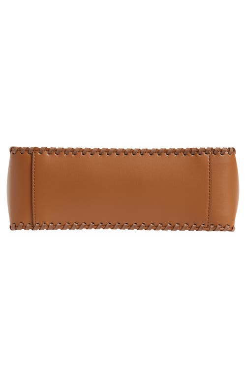 Stella Mccartney Perforated Logo Faux Leather Crossbody Bag In Cuoio