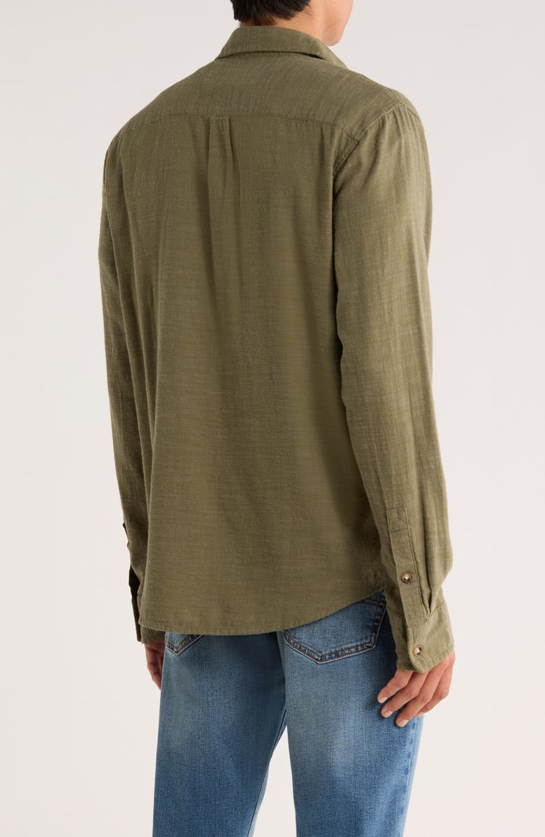 Lucky Brand San Gabriel Slub Twill Button-Up Shirt, Alternate, color, Winter Moss Green