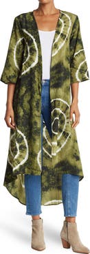 Forgotten Grace Woven Tie Dye Lace Panel Duster