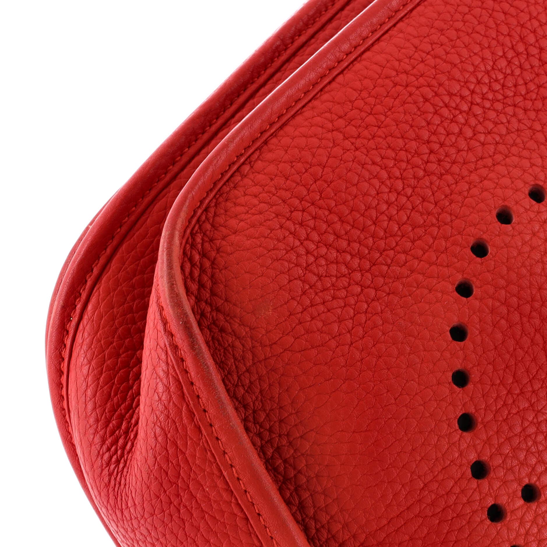 Pre-Owned Hermes Evelyne Bag Gen III Clemence PM, Alternate, color, Rouge Tomate