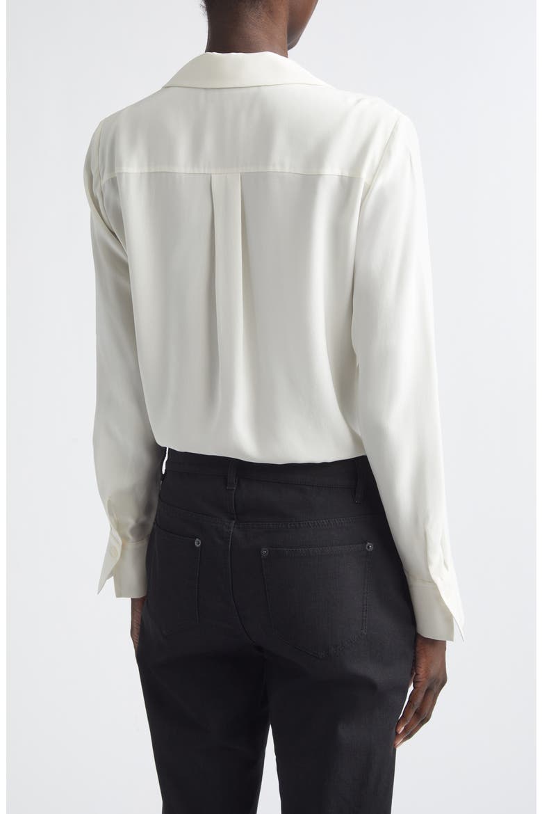 Scottie Notched Collar Silk Button-Up Shirt, Alternate, color, CLOUD
