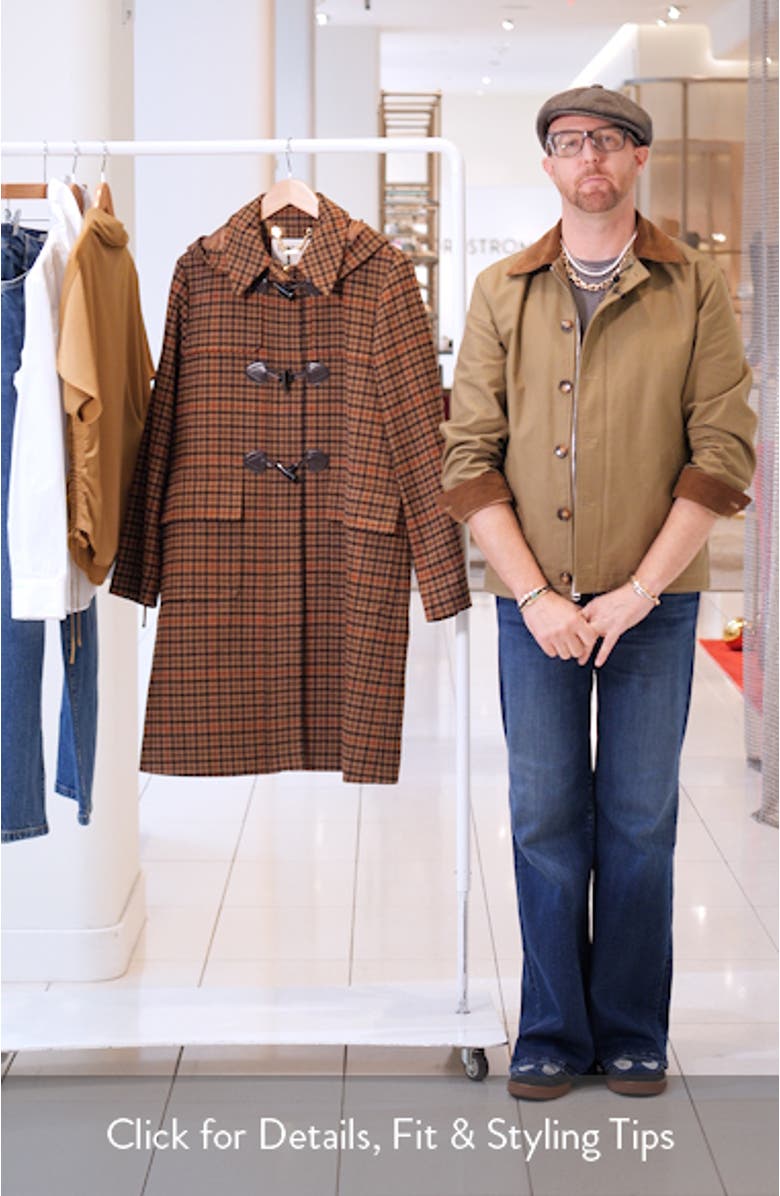 Melody Houndstooth Check Wool Blend Duffle Coat, sales video thumbnail