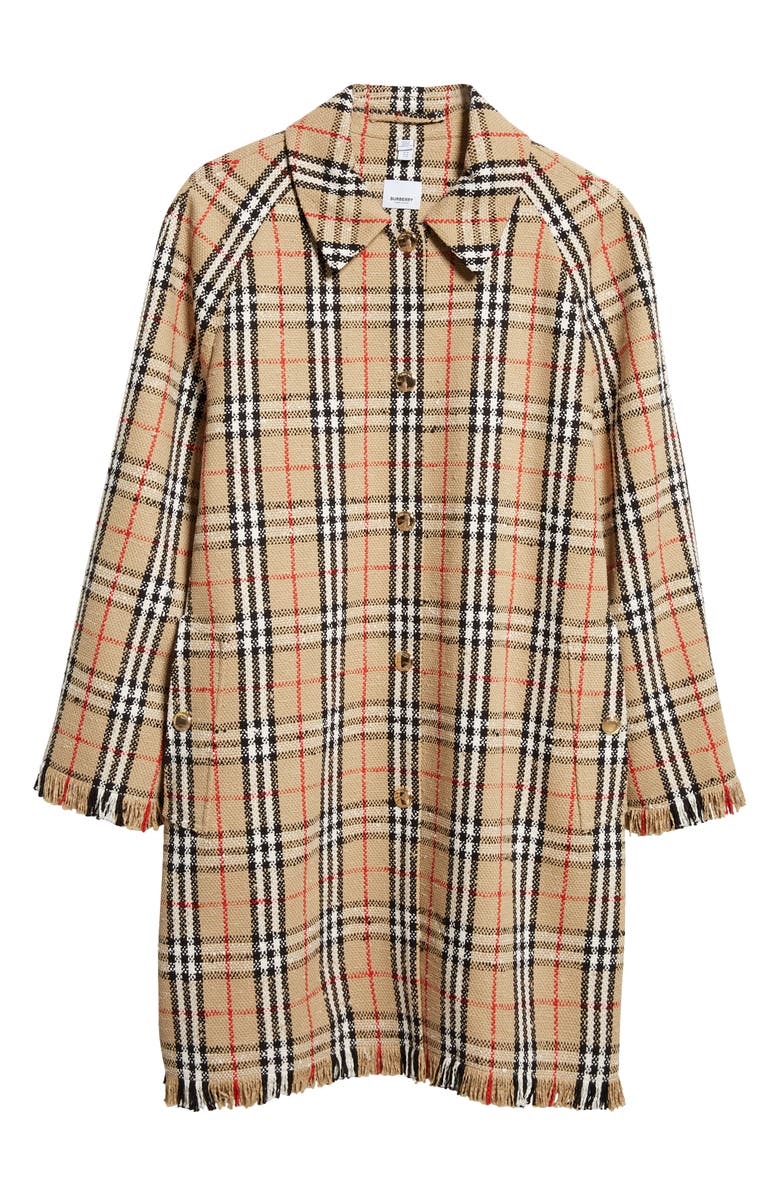 Burberry Camden Check Tweed Car Coat, Alternate, color, 