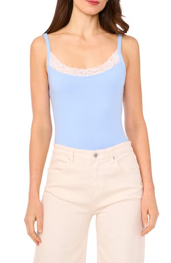 1.state Lace Trim Camisole In Blue Lake