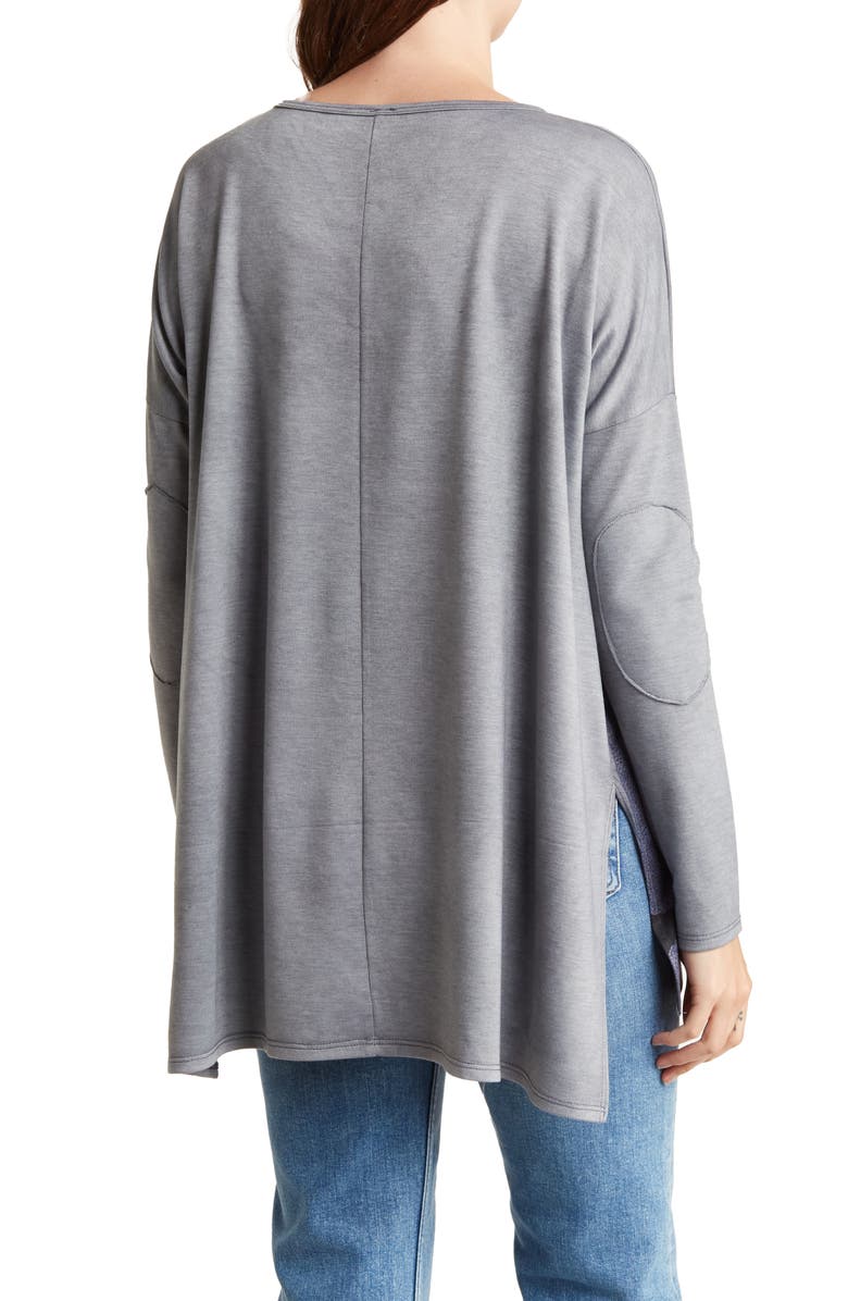 GO COUTURE Dolman Sleeve Knit Top, Alternate, color, Grey/ Blue Perennial