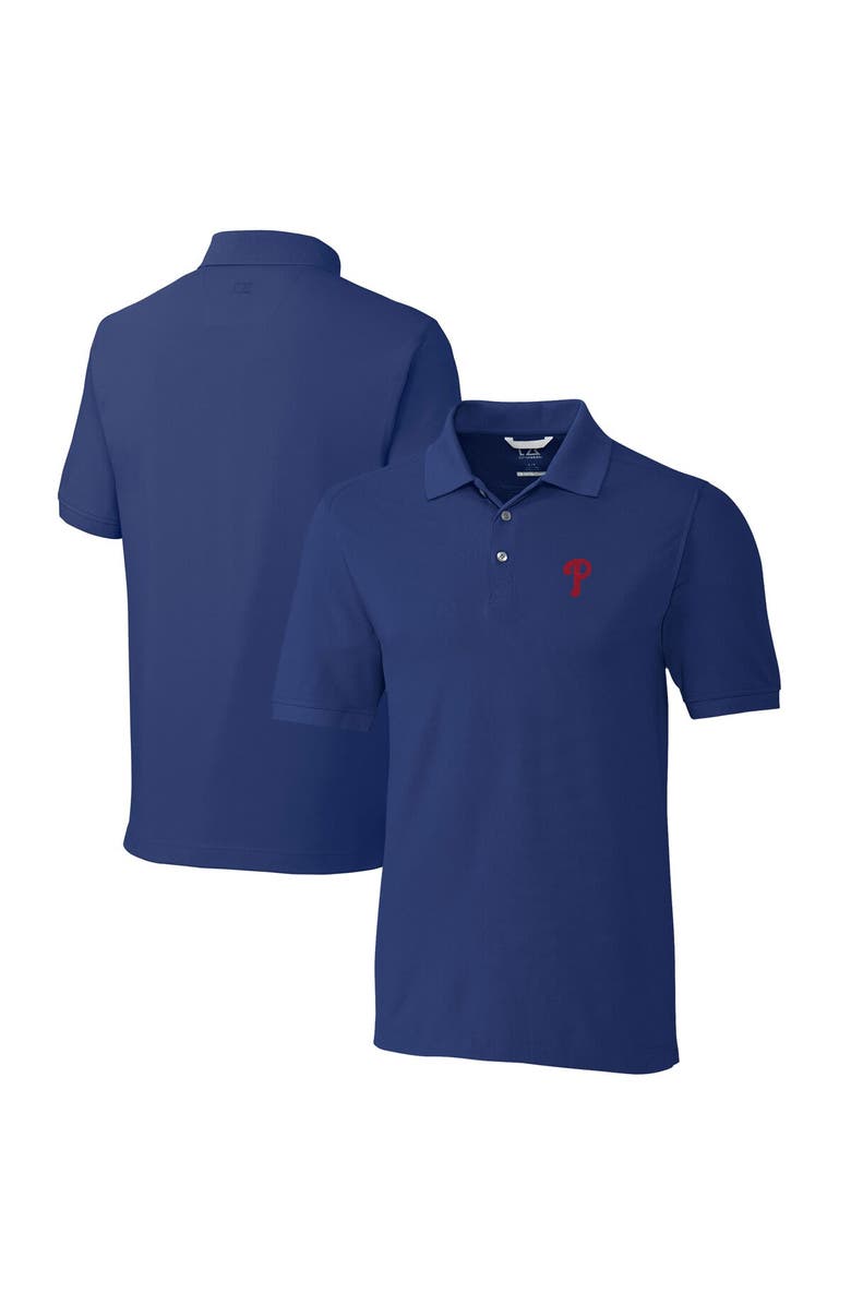 Cutter & Buck Men's Cutter & Buck  Royal Philadelphia Phillies Big & Tall Advantage Tri-Blend Pique Polo, Main, color, 