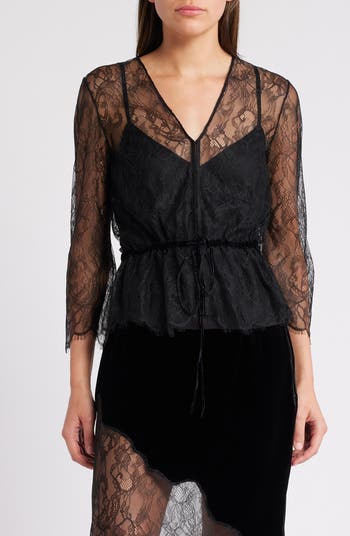 FRAME Lace Peplum Top | Nordstromrack