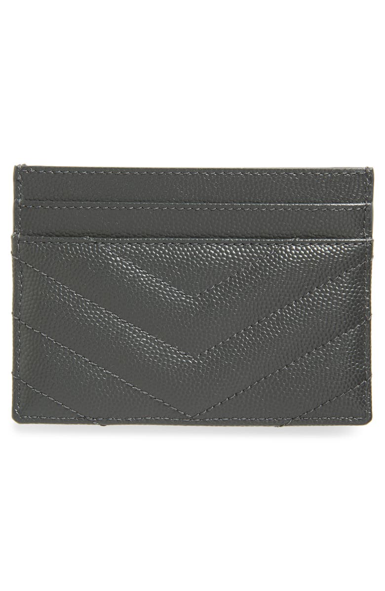 Saint Laurent Cassandre Matelassé Leather Card Case, Alternate, color, 