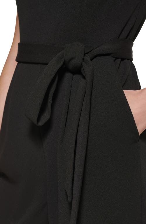 Calvin Klein Puff Shoulder Crop Straight Leg Jumpsuit
