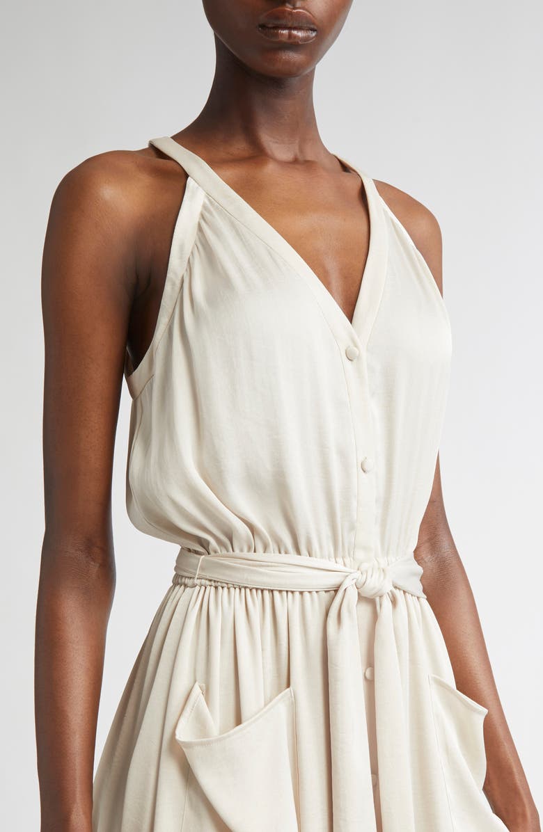 Ramy Brook Amelia Satin Dress, Alternate, color, Sandstone