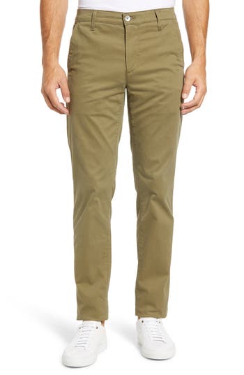 Ag Marshall Textural Print Slim Fit Pants In Green