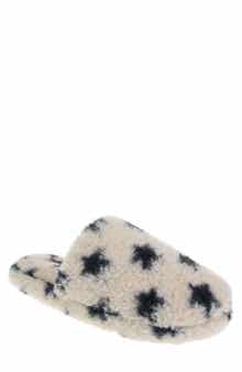 RACHEL Rachel Roy Star Print Faux Fur Slipper
