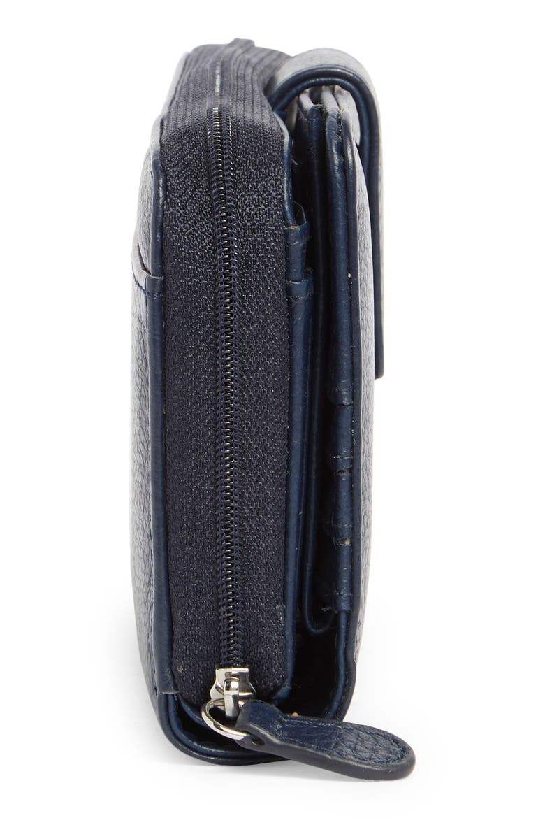 All-in-One Leather Continental Wallet, Alternate, color, NAVY