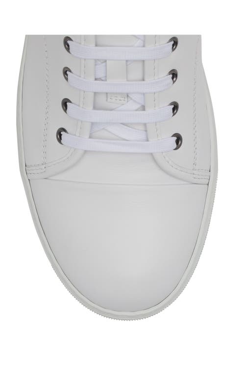 Lanvin Mens Grey Dbb1 Contrast-sole Suede And Leather Low-top Trainers In White