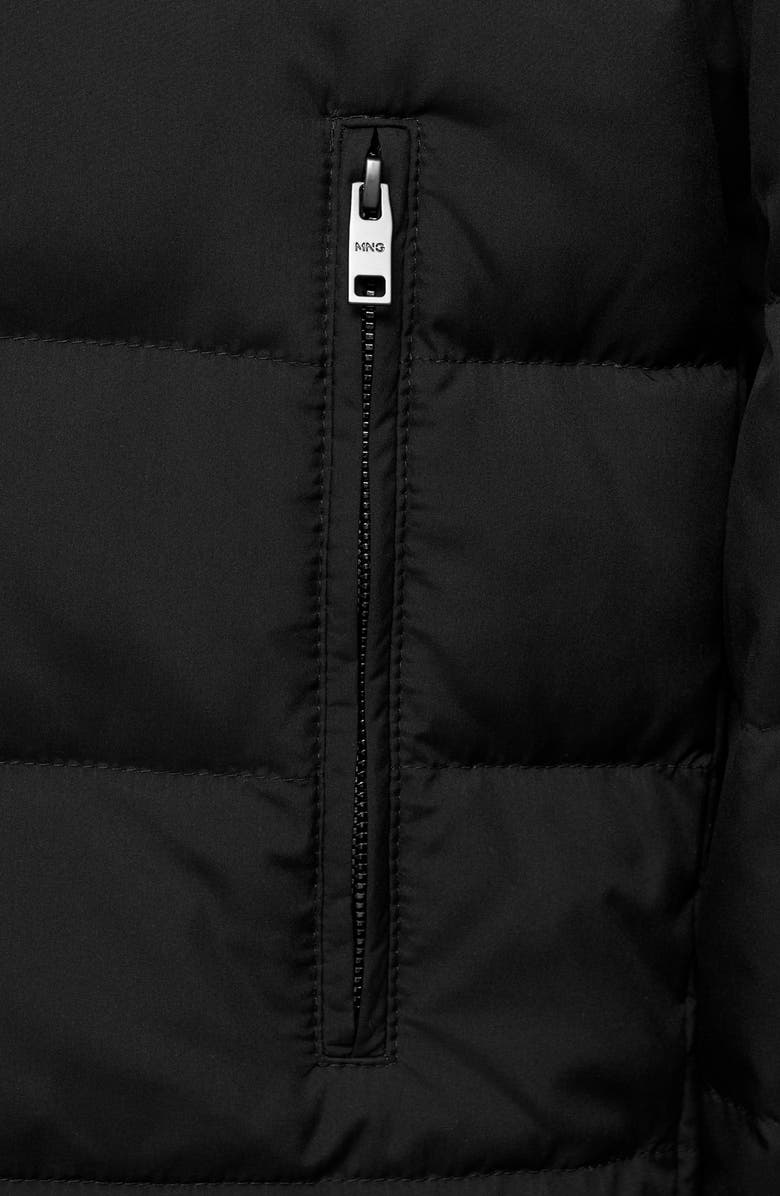 MANGO Water Repellent Quilted Down Hooded Jacket, Alternate, color, 