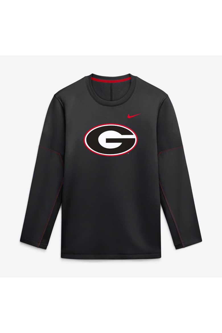 Men's Nike Black Georgia Bulldogs 2026 Sideline Coaches Therma-FIT Long Sleeve Top, Main, color, Black
