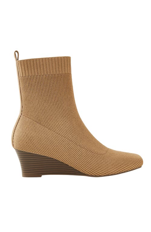 Vivaia Margot Wedge Bootie Square-toe Water-repellent Boots In Brown