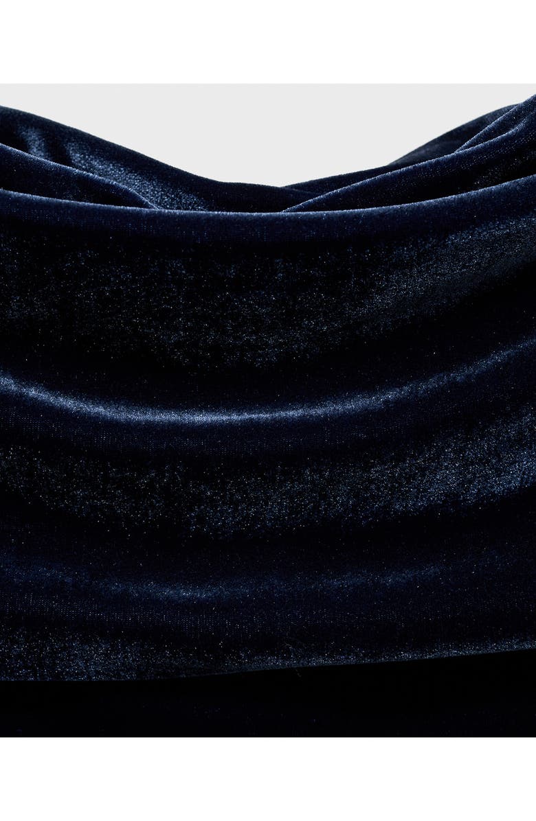 MANGO Off the Shoulder Long Sleeve Velvet Dress, Alternate, color, 