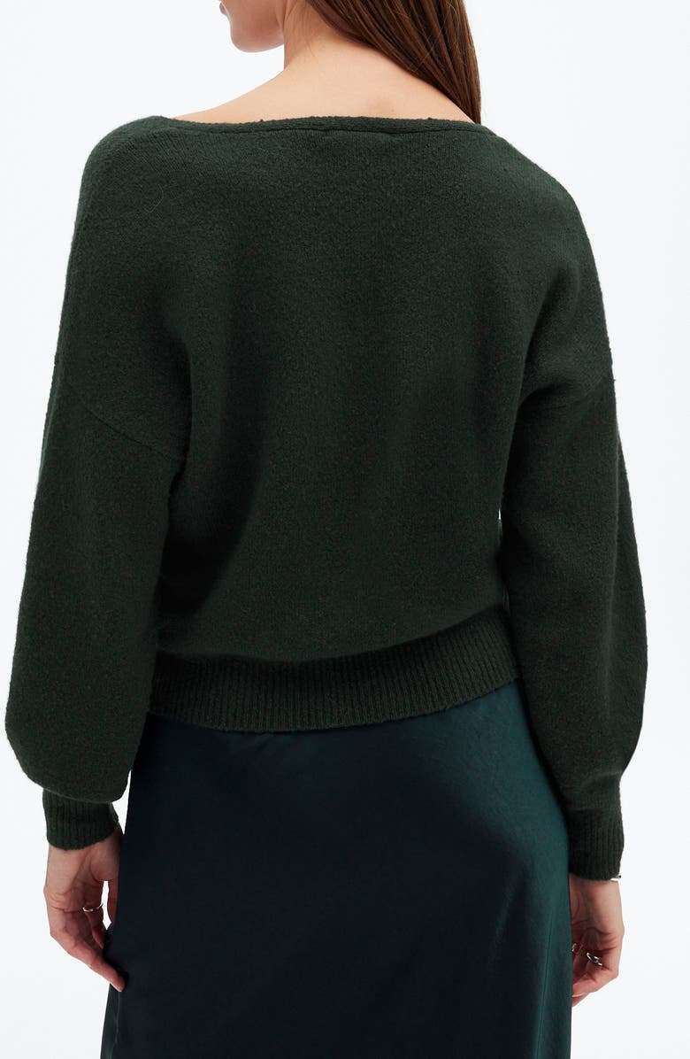 Madewell V-Neck Wedge Sweater, Alternate, color, Luxury Forest