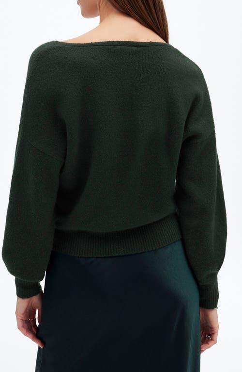 Madewell V-neck Wedge Sweater In Green