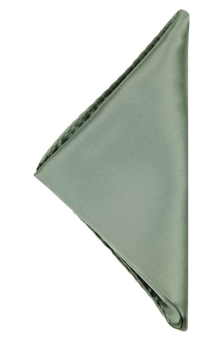 CONSTRUCT Solid Satin Pocket Square, Alternate, color, Ivy