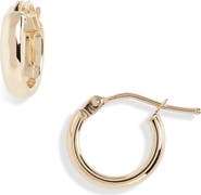 Bony Levy 14K Gold Beveled Edge Huggie Hoop Earrings