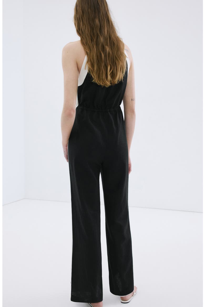 Wide Leg Halter Jumpsuit, Alternate, color, BLACK