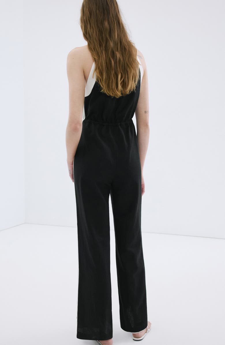 MANGO Wide Leg Halter Jumpsuit, Alternate, color,