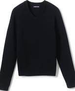 Lands' End School Uniform Kids Cotton Modal V-neck Sweater