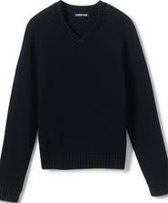 Lands' End School Uniform Kids Cotton Modal V-neck Sweater