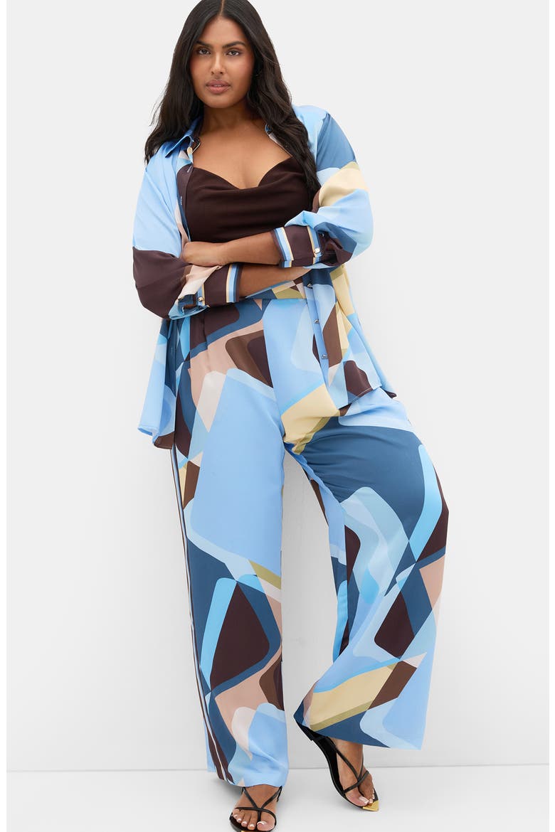 Amaya Print Wide Leg Pants, Alternate, color, BLUE ABSTRACT