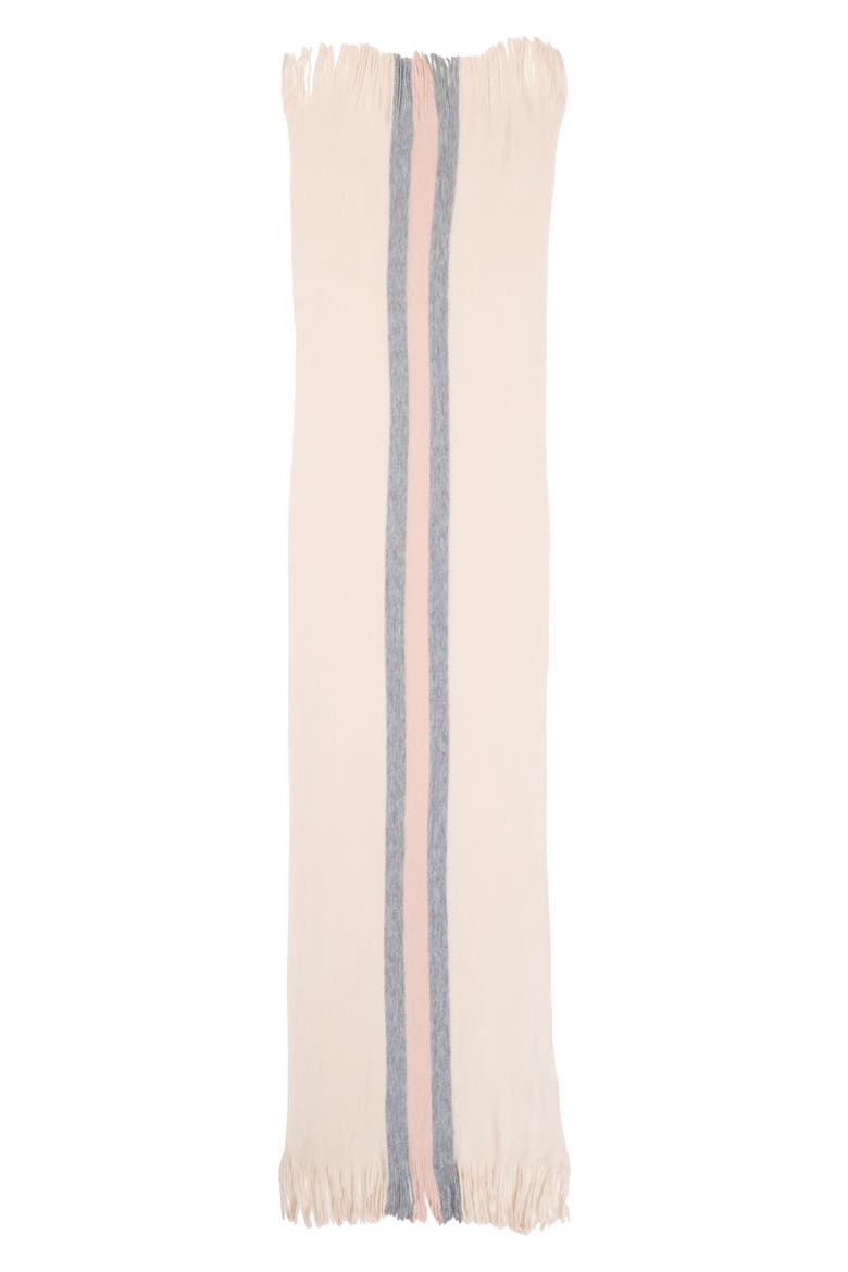 Center Stripe Oblong Scarf, Alternate, color, IVORY MULTI