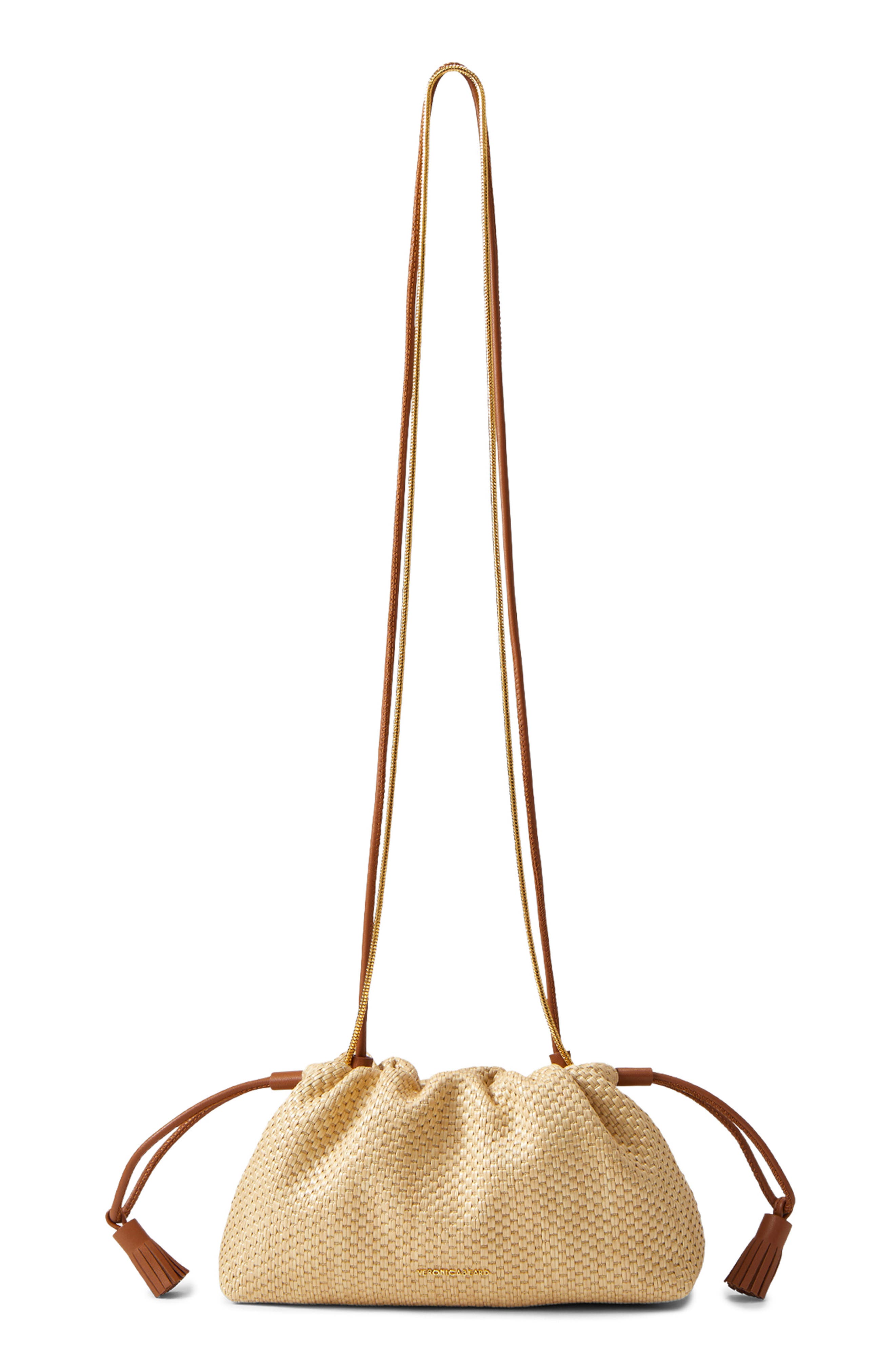 Veronica Beard Small Raffia Stash Bag, Main, color, Hazelwood Natural