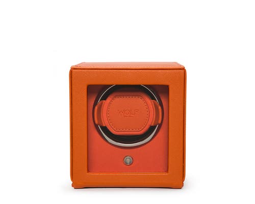 Wolf Cub Single Watch Winder With Cover In Orange